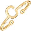 PAVOI 14K Gold Plated Initial Letter Adjustable Ring for Women – Thin Initial Band – Dainty Fashion Jewelry Gifts(- C)