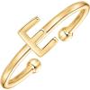 PAVOI 14K Gold Plated Initial Letter Adjustable Ring for Women – Thin Initial Band – Dainty Fashion Jewelry Gifts(- E)