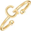 PAVOI 14K Gold Plated Initial Letter Adjustable Ring for Women – Thin Initial Band – Dainty Fashion Jewelry Gifts(- G)