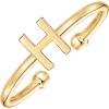 PAVOI 14K Gold Plated Initial Letter Adjustable Ring for Women – Thin Initial Band – Dainty Fashion Jewelry Gifts(- H)