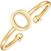 PAVOI 14K Gold Plated Initial Letter Adjustable Ring for Women – Thin Initial Band – Dainty Fashion Jewelry Gifts(- O)