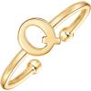 PAVOI 14K Gold Plated Initial Letter Adjustable Ring for Women – Thin Initial Band – Dainty Fashion Jewelry Gifts(- Q)