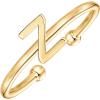 PAVOI 14K Gold Plated Initial Letter Adjustable Ring for Women – Thin Initial Band – Dainty Fashion Jewelry Gifts(- Z)