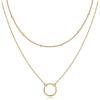 PAVOI 14K Gold Plated Layering Necklaces | Stylish Minimalist Design Pendant Necklaces | Bar, Circle, Lotus, Disc, Dog Tag, Horizontal Bar Pendants for Women(Yellow Gold)