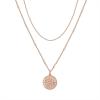 PAVOI 14K Gold Plated Layering Necklaces | Stylish Minimalist Design Pendant Necklaces | Bar, Circle, Lotus, Disc, Dog Tag, Horizontal Bar Pendants for Women(Rose Gold)