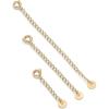 PAVOI 14K Gold Plated Necklace Chain Extenders Pack for Women – Set of Three Gold Necklace Extenders Bracelet Extension with Spring Ring Clasp – 1, 2, 3 Inch(Yellow Gold)