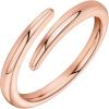 PAVOI 14K Gold Plated Open Twist Eternity Band for Women(Rose Gold)