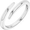 PAVOI 14K Gold Plated Open Twist Eternity Band for Women(White Gold)