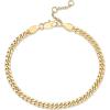 PAVOI 14K Gold Plated Paperclip/Curb/Figaro Chain Adjustable Bracelet for Women(Yellow Gold)