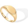 PAVOI 14K Gold Plated Pinky Signet Ring for Women | Lightweight Statement Bands | Chunky Signet Stackable Rings(Yellow Gold)