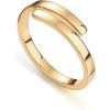 PAVOI 14K Gold Plated Twist Stacking Ring l Rings for Women(Yellow Gold)