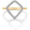 PAVOI 14K Gold Plated Two Toned Mixed Metals Diamond Shaped Geometric Ring for Women with Cubic Zirconia | Statement Ring(Two Toned)