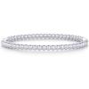 PAVOI 14K Gold Plated Waterproof Bangle Bracelets for Women | Stainless Steel Faceted Hammered Ball Beaded Hinged Bracelet(White Gold)