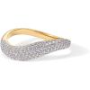 PAVOI 14K Gold Plated Wavy Cubic Zirconia Stackable Ring for Women | Twisted Wave CZ Band | Delicate Eternity Rings(Yellow Gold)