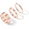 PAVOI 18K Gold Plated 3 Rings Set | Gold Stacking Rings for Women | Stacking Ring Set(Rose Gold)