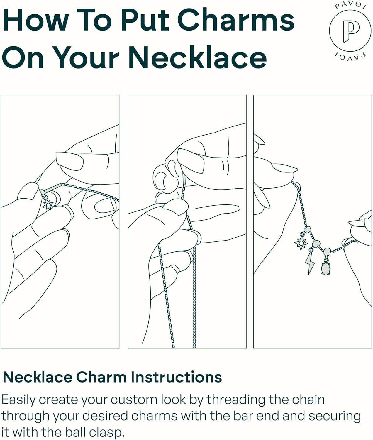 imagePAVOI 14K Gold Plated Dainty Birthstone Necklaces with Charms Adjustable Chain Gold Charm Birthstone Necklace for Women Cubic Zirconia Birth Stone Removable Pendants Cute Jewelry GiftsYellow Gold