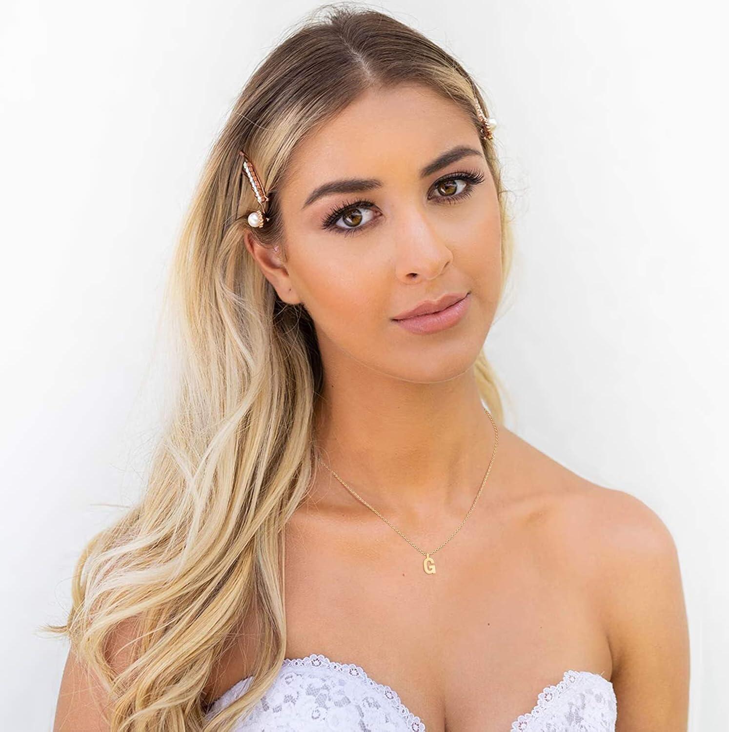 imagePAVOI 14K Gold Plated Initial Necklace Letter Necklaces for Women G