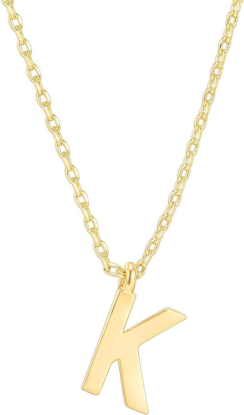imagePAVOI 14K Gold Plated Initial Necklace Letter Necklaces for Women K