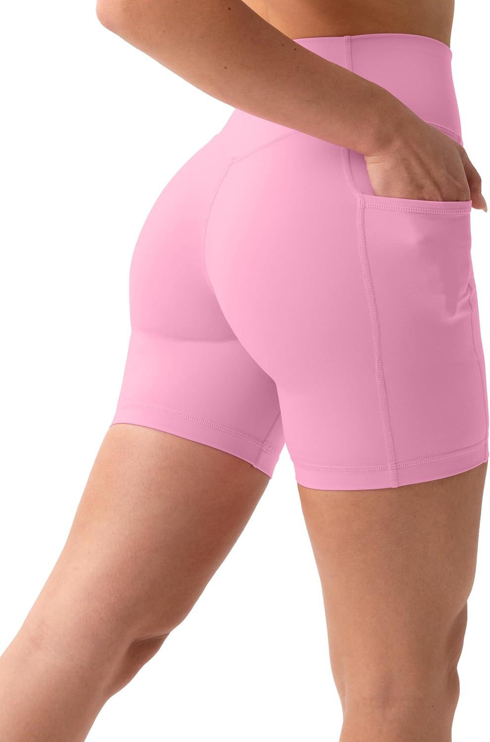 imagePAVOI ACTIVE Shorts with Pockets Compressive High Waisted Butt Sculpting 4quot ampamp 6quot Womens Biker Shorts HiPerform XXS to 3XPetal