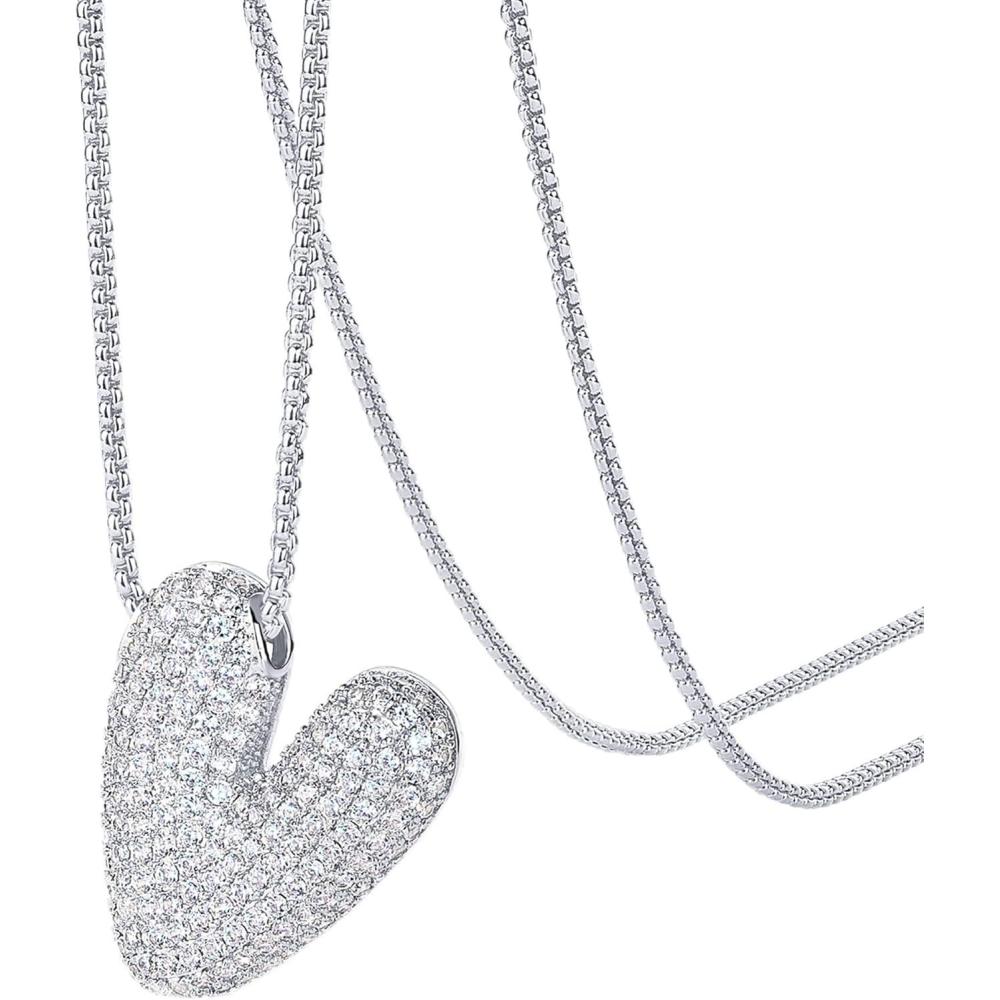 imagePAVOI 14K Gold Plated Cubic Zirconia Bubble Letter Initial Necklaces for Women  Gold Balloon Necklace Letter  Chunky Pendant NecklacesV