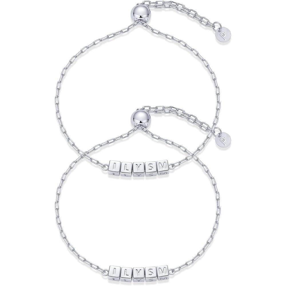 imagePAVOI 14K Gold Plated Friendship Matching Adjustable Bracelets for Women  Gold Best Friends Bracelet Set  BFF ILYSM Bracelet PackILYSM