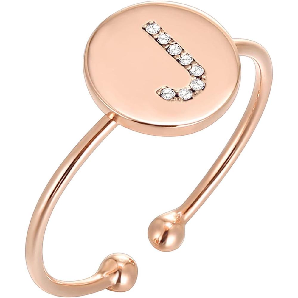 imagePAVOI 14K Gold Plated Initial Ring Stackable Rings for Women  Fashion Rings J