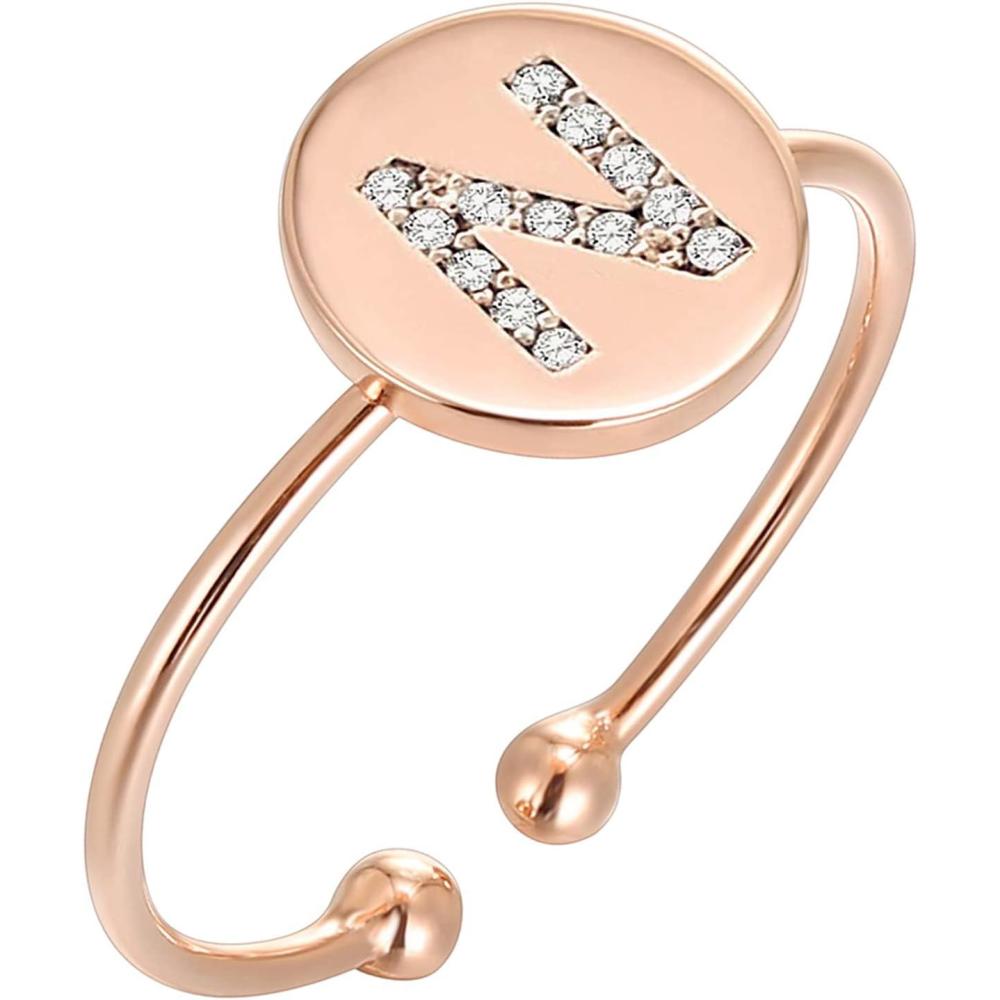 imagePAVOI 14K Gold Plated Initial Ring Stackable Rings for Women  Fashion Rings N