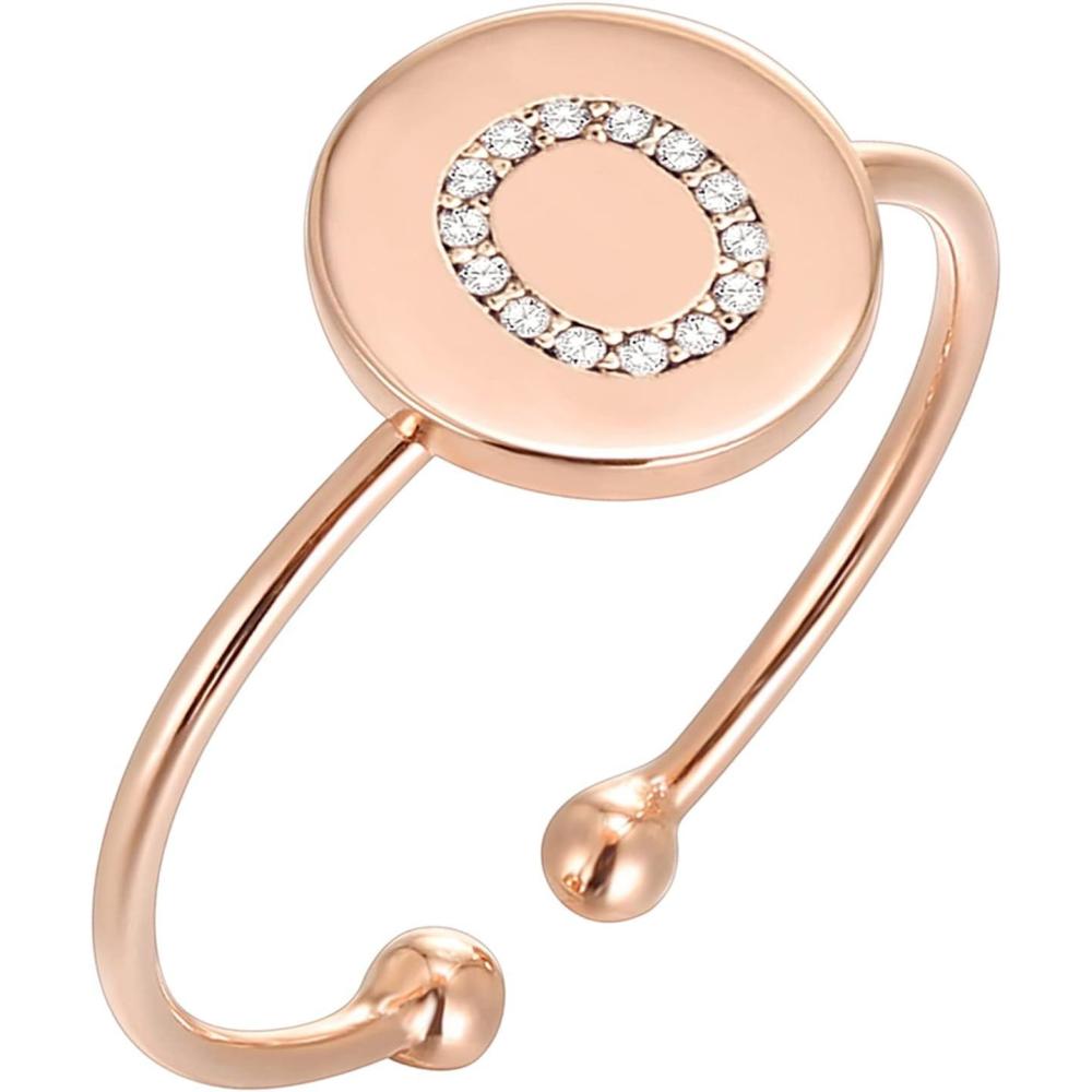 imagePAVOI 14K Gold Plated Initial Ring Stackable Rings for Women  Fashion Rings O