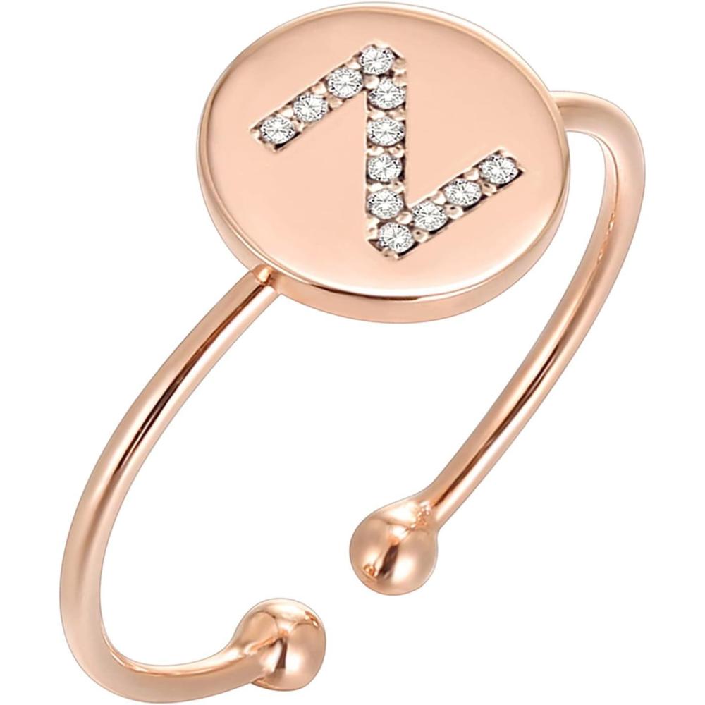 imagePAVOI 14K Gold Plated Initial Ring Stackable Rings for Women  Fashion Rings Z