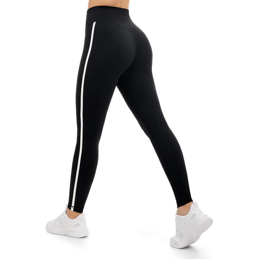imagePAVOI ACTIVE Buttery Soft Workout Leggings for Women  High Waisted No Front Seam Gym Leggings Yoga Pants  FlexFlowBlack  White