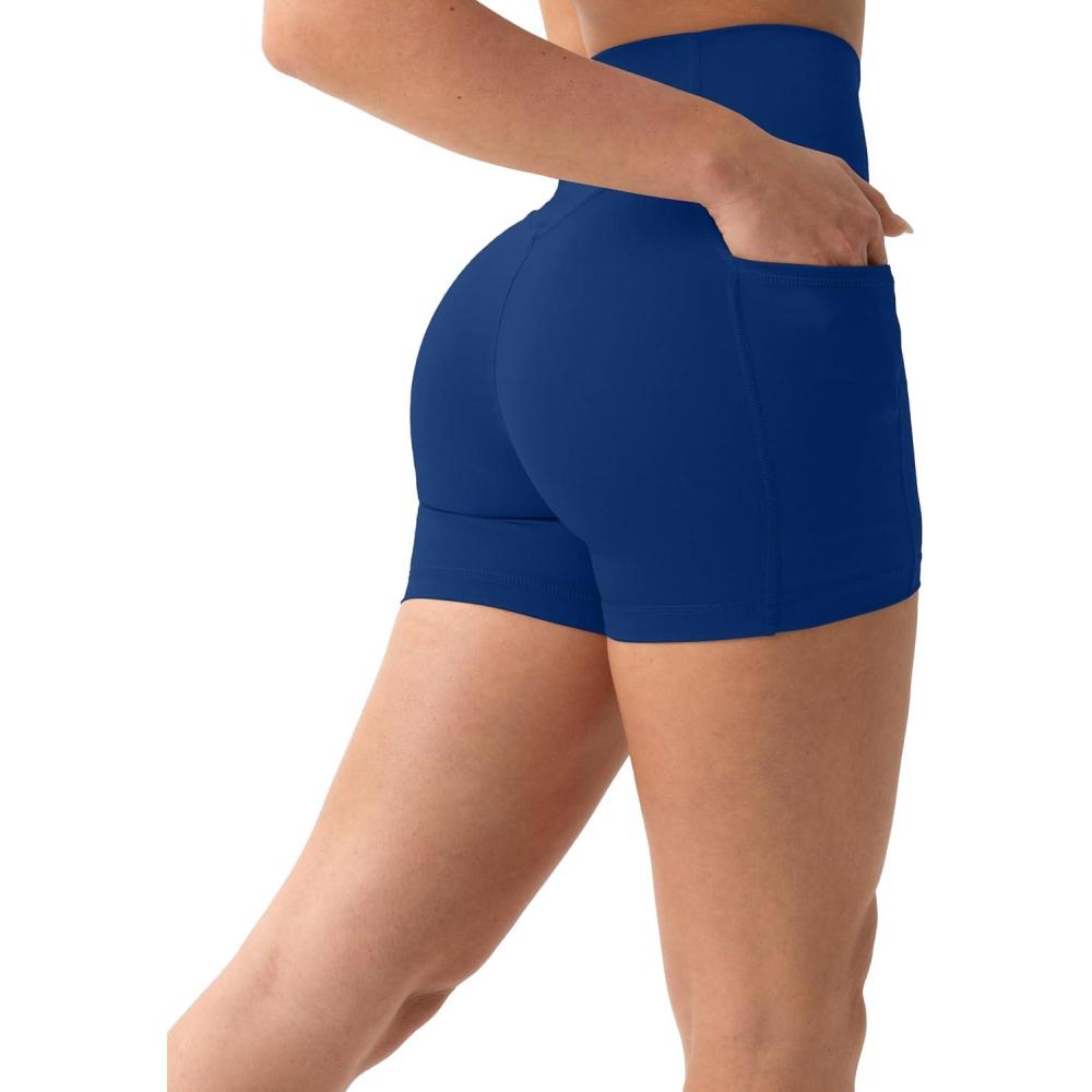 imagePAVOI ACTIVE Shorts with Pockets  Compressive High Waisted Butt Sculpting 4quot ampamp 6quot Womens Biker Shorts  HiPerform XXS to 3XIndigo