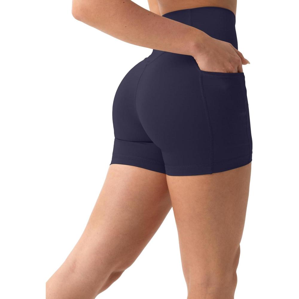 imagePAVOI ACTIVE Shorts with Pockets  Compressive High Waisted Butt Sculpting 4quot ampamp 6quot Womens Biker Shorts  HiPerform XXS to 3XTwilight