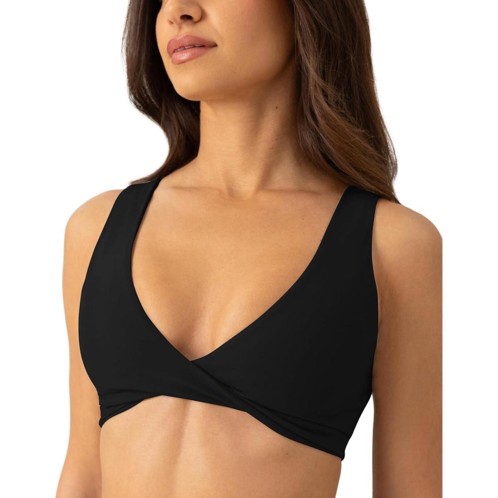 imagePAVOI ACTIVE Two Ways Twist Sports Bra for Women  Customizable Coverage Convertible Twist Front ampamp Back Workout Bra FlexFlowBlack