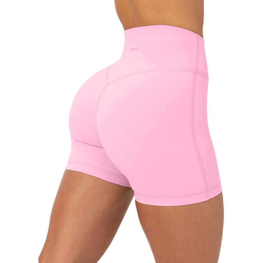 imagePAVOI ACTIVE Yoga Shorts for Women High Waisted Gym Shorts Buttery Soft Biker Workout Shorts 4quot ampamp 6quot Compression FitBubblegum