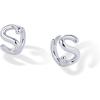 PAVOI 14K Gold Plated 925 Sterling Silver Posts Dainty Initial Huggie Earrings for Women – Gold Huggie Hoop Small Initial Jewelry – Trendy Alphabet Letter Earrings(- S)
