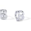 PAVOI 14K Gold Plated 925 Sterling Silver Posts Dainty Initial Huggie Earrings for Women – Gold Huggie Hoop Small Initial Jewelry – Trendy Alphabet Letter Earrings(- B)