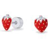 PAVOI 14K Gold Plated 925 Sterling Silver Posts Enamel Flatback Stud Earrings for Women – Colored Chili Pepper Strawberry Peach Cherry Emoji Screwback Earrings – Dainty Helix Cartilage Piercing Jewelry(Strawberry)