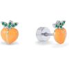 PAVOI 14K Gold Plated 925 Sterling Silver Posts Enamel Flatback Stud Earrings for Women – Colored Chili Pepper Strawberry Peach Cherry Emoji Screwback Earrings – Dainty Helix Cartilage Piercing Jewelry(Peach)