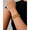 PAVOI 14K Gold Plated Beaded Bracelet Pack for Women | Stainless Steel 3-Piece Stretchy Bracelet Set | Waterproof Ball Trio(Yellow Gold)