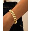 PAVOI 14K Gold Plated Chunky Ribbed Texture Bracelet for Women |Gold Statement Jewelry Piece(Yellow Gold)