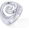 PAVOI 14K Gold Plated Chunky Swirl Rings for Women – Stainless Steel Statement Spiral Ring – Waterproof Bold Swirl Bands(Stainless Steel)