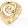 PAVOI 14K Gold Plated Chunky Swirl Rings for Women – Stainless Steel Statement Spiral Ring – Waterproof Bold Swirl Bands(Yellow Gold)