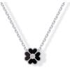 PAVOI 14K Gold Plated Clover Necklaces for Women – Lucky Four Leaf Clover Necklace Pendant – Trendy Flower Black Onyx Gemstone Mother of Pearl Jewelry Gifts(White Gold)