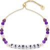 PAVOI 14K Gold Plated Colored Mantra Evil Eye Beaded Gemstone Bracelets for Women | Adjustable Friendship Beaded Bracelets with Words | I Am Enough Fearless Breathe Good Energy In My Era Grateful You Got This Affirmation Bracelet(Fearless)