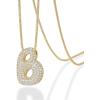 PAVOI 14K Gold Plated Cubic Zirconia Bubble Letter Initial Necklaces for Women | Gold Balloon Necklace Letter | Chunky Pendant Necklaces(-B)