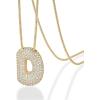 PAVOI 14K Gold Plated Cubic Zirconia Bubble Letter Initial Necklaces for Women | Gold Balloon Necklace Letter | Chunky Pendant Necklaces(-D)