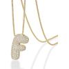 PAVOI 14K Gold Plated Cubic Zirconia Bubble Letter Initial Necklaces for Women | Gold Balloon Necklace Letter | Chunky Pendant Necklaces(-F)