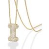 PAVOI 14K Gold Plated Cubic Zirconia Bubble Letter Initial Necklaces for Women | Gold Balloon Necklace Letter | Chunky Pendant Necklaces(-I)