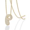 PAVOI 14K Gold Plated Cubic Zirconia Bubble Letter Initial Necklaces for Women | Gold Balloon Necklace Letter | Chunky Pendant Necklaces(-P)