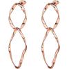 PAVOI 14K Gold Plated Dangle Earrings for Women | Infinity Cute Hanging Hoop Earrings(Rose Gold)